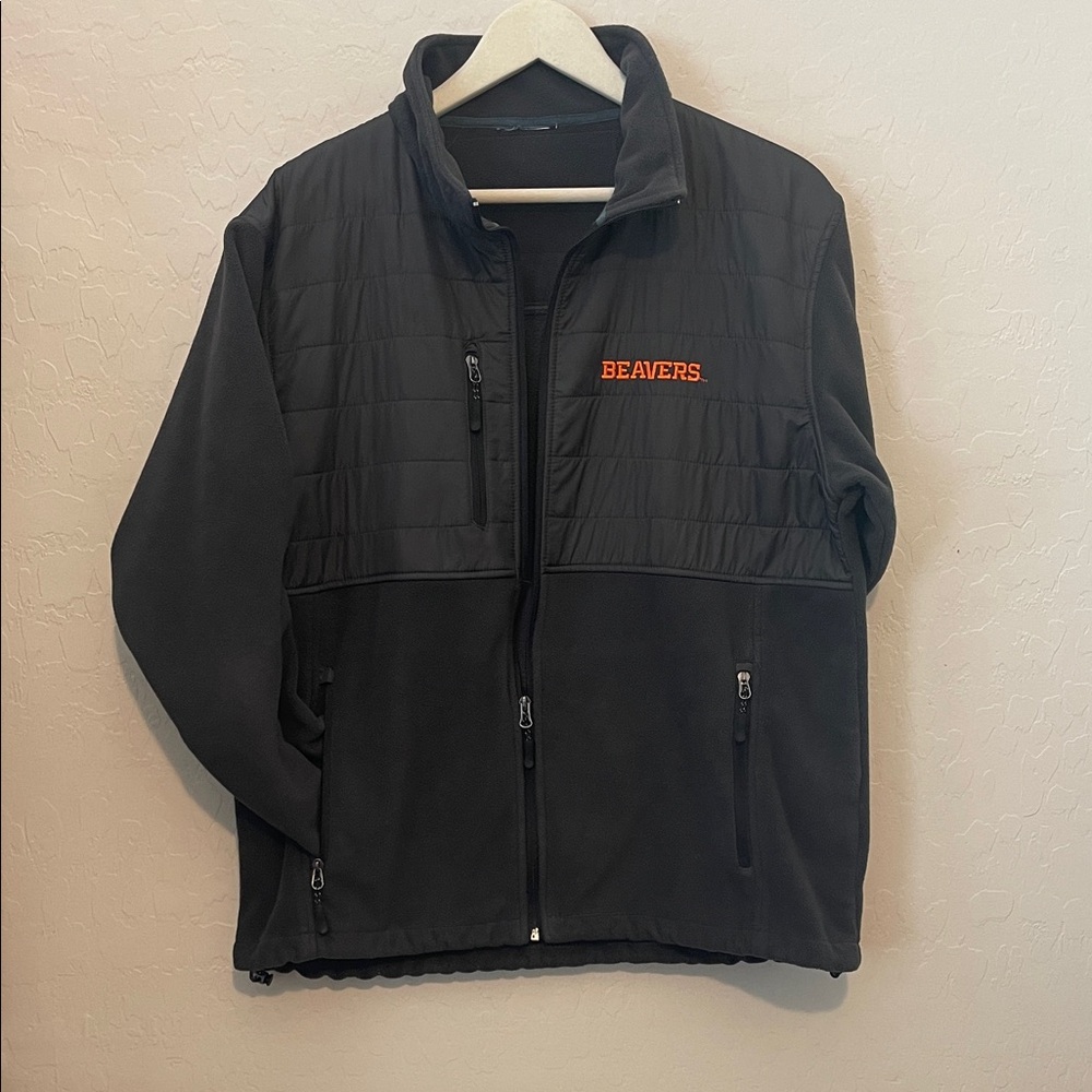 Black OSU Beavers Jacket with Orange Logo Men’s Large